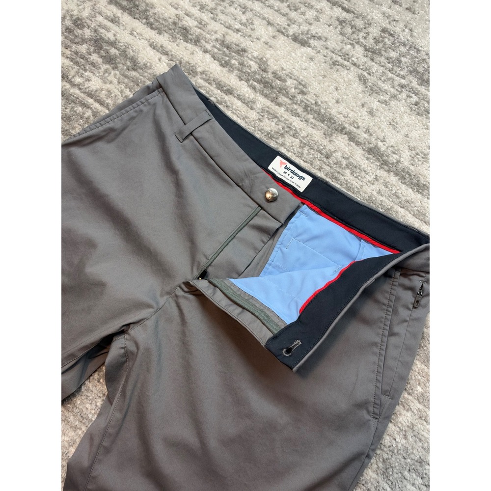 Birddogs Pants Mens 36x32 Gray Performance Chino Stretch Golf Casual